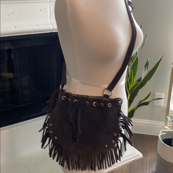 Vintage Handbags - Genuine leather fringe purse